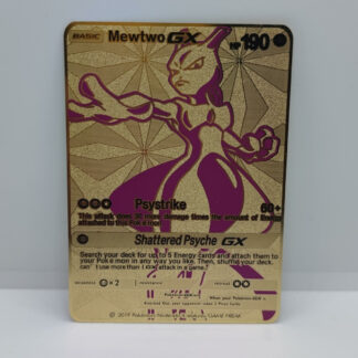 MewTwo GX dorata Pokemon metal card